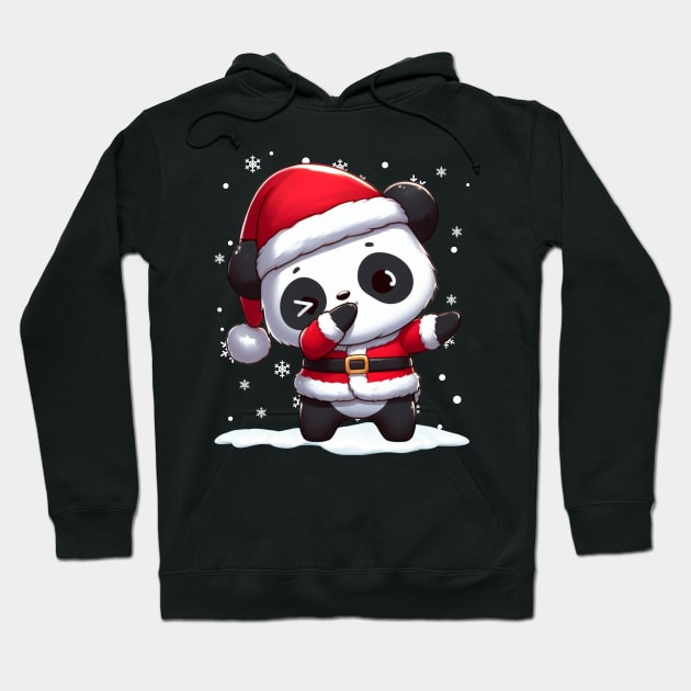 Panda Dabbibg Dab Funny Panda Bear Christmas Santa Claus Hoodie by AE Desings Digital